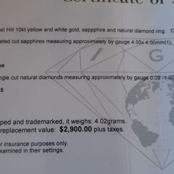 10kt Gold, Sapphire and Diamond Ring - Picture 7 of 7